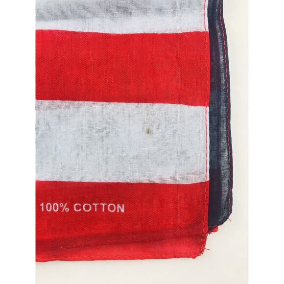 Set of 5 Vintage 100% Cotton American Flag Bandana Handkerchief USA Made 21" - Picture 6 of 9